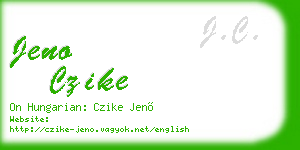 jeno czike business card