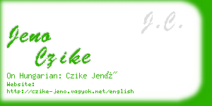 jeno czike business card